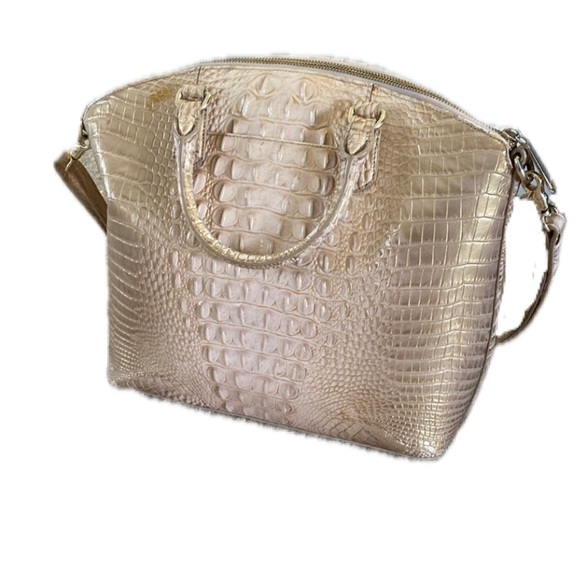 Brahmin Tan Shoulder Bag with Crocodile Embossed Texture - Picture 2 of 5